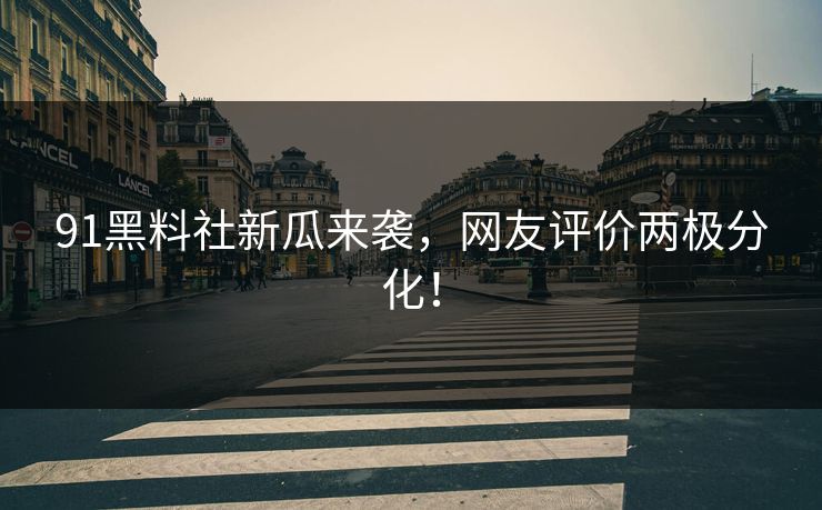 91黑料社新瓜来袭，网友评价两极分化！