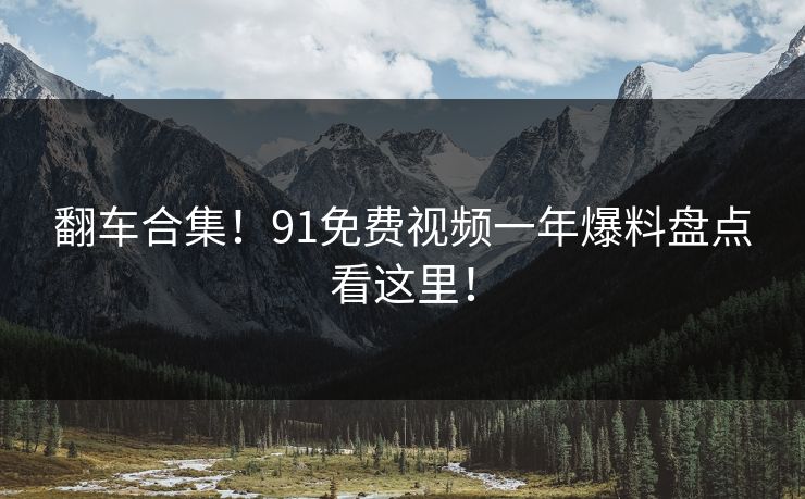 翻车合集！91免费视频一年爆料盘点看这里！
