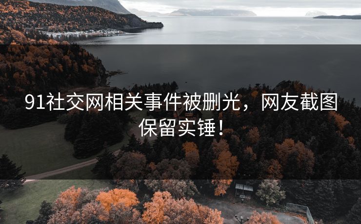 91社交网相关事件被删光，网友截图保留实锤！