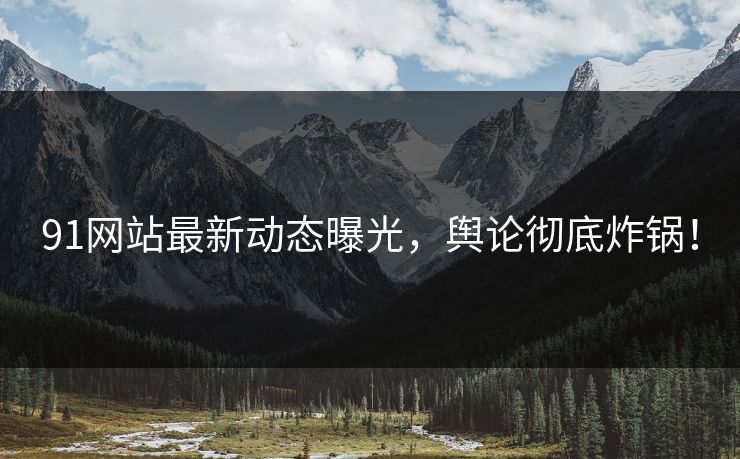 91网站最新动态曝光，舆论彻底炸锅！