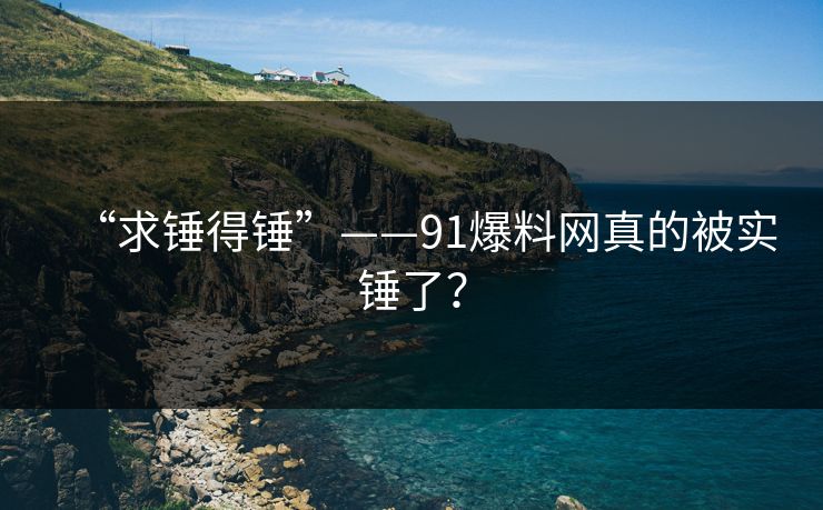 “求锤得锤”——91爆料网真的被实锤了？
