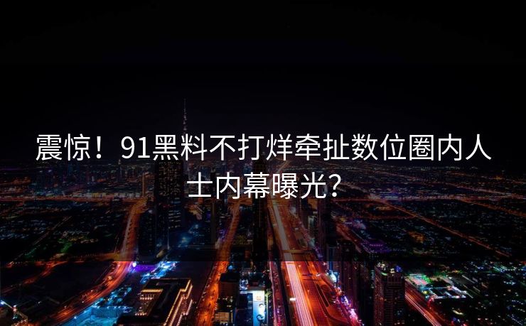 震惊!91黑料不打烊牵扯数位圈内人士内幕曝光?