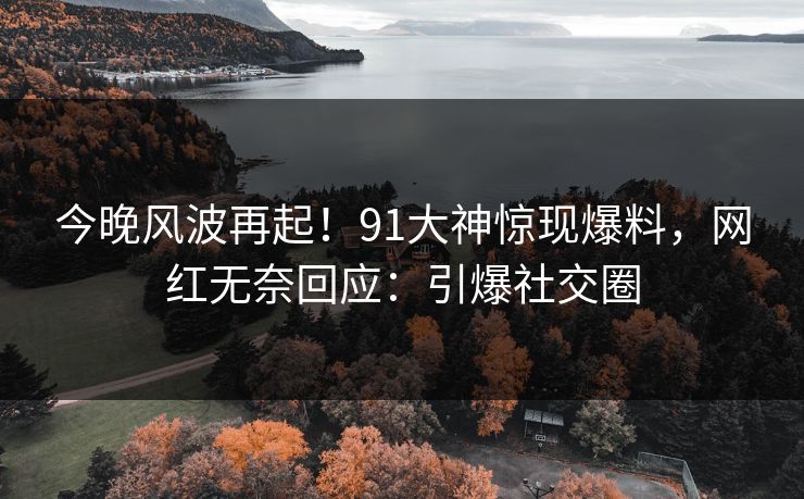 今晚风波再起！91大神惊现爆料，网红无奈回应：引爆社交圈