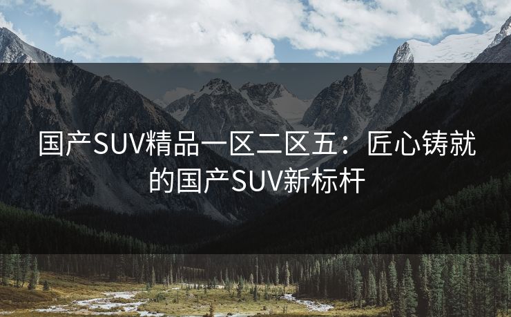 国产SUV精品一区二区五：匠心铸就的国产SUV新标杆