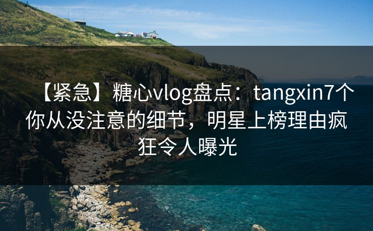 【紧急】糖心vlog盘点：tangxin7个你从没注意的细节，明星上榜理由疯狂令人曝光